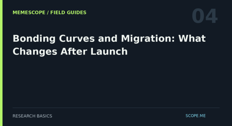 MemeScope field guide 04: Bonding Curves and Migration: What Changes After Launch