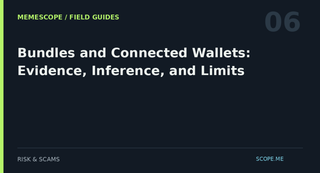 MemeScope field guide 06: Bundles and Connected Wallets: Evidence, Inference, and Limits