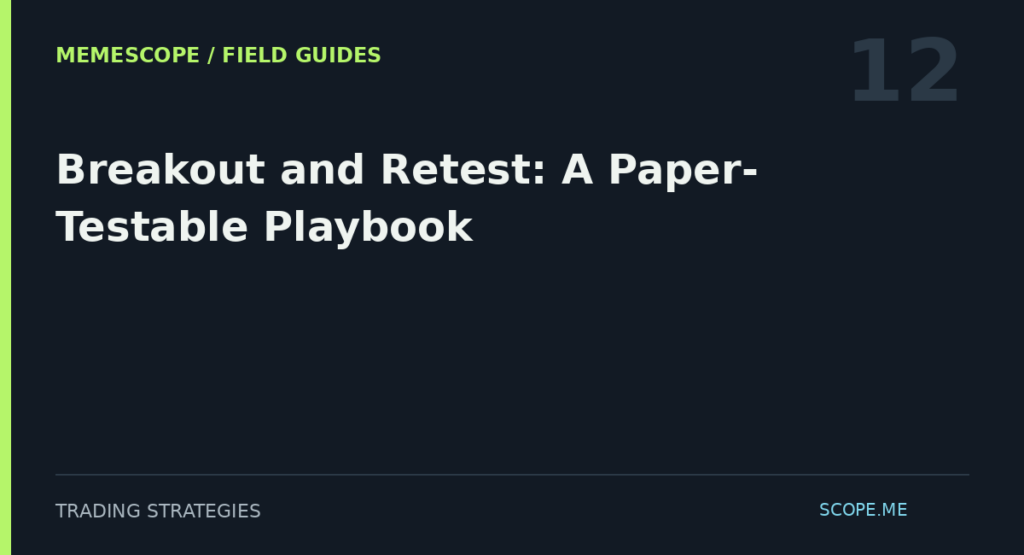 MemeScope field guide 12: Breakout and Retest: A Paper-Testable Playbook