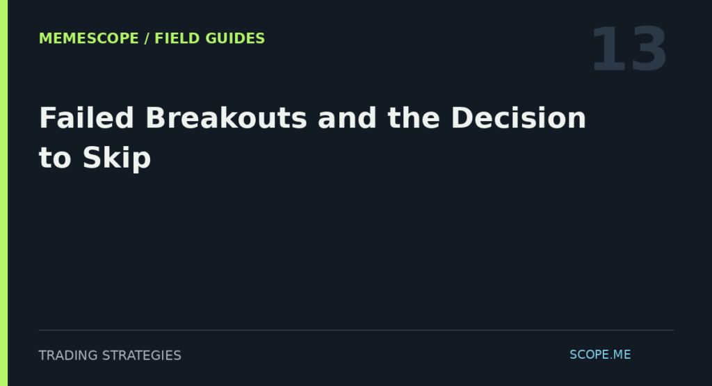 MemeScope field guide 13: Failed Breakouts and the Decision to Skip