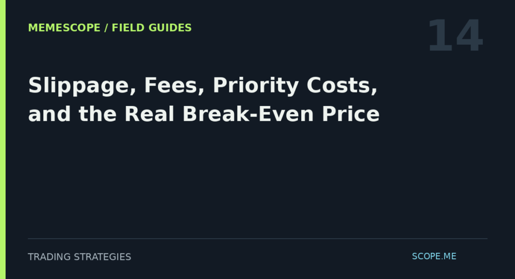 MemeScope field guide 14: Slippage, Fees, Priority Costs, and the Real Break-Even Price